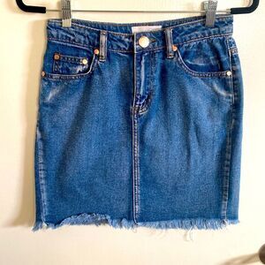 Juniors Nectar Clothing- Denim Skirt with raw hem- Size Small